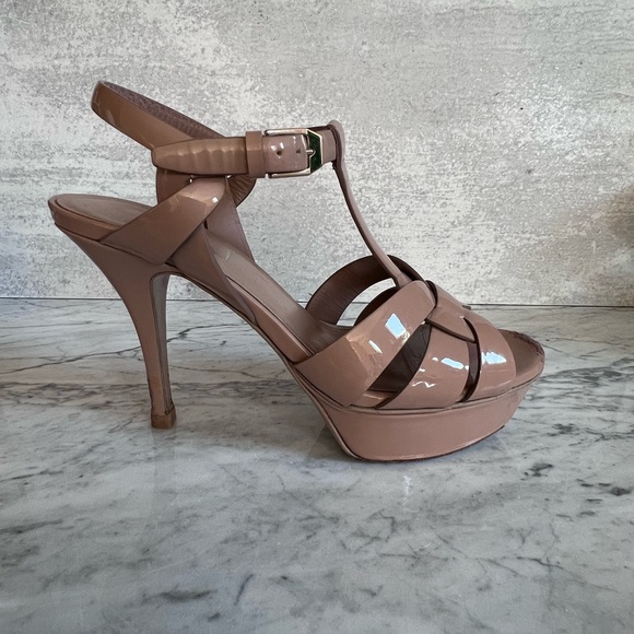 Yves Saint Laurent Shoes - YSL tribute Yves Saint Laurent nude patent leather sz 36